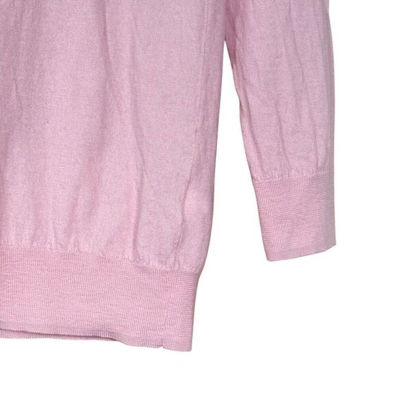 J. Crew Tippi sweater with Liberty collar fresh berry light pink merino wool cot - Picture 8 of 11